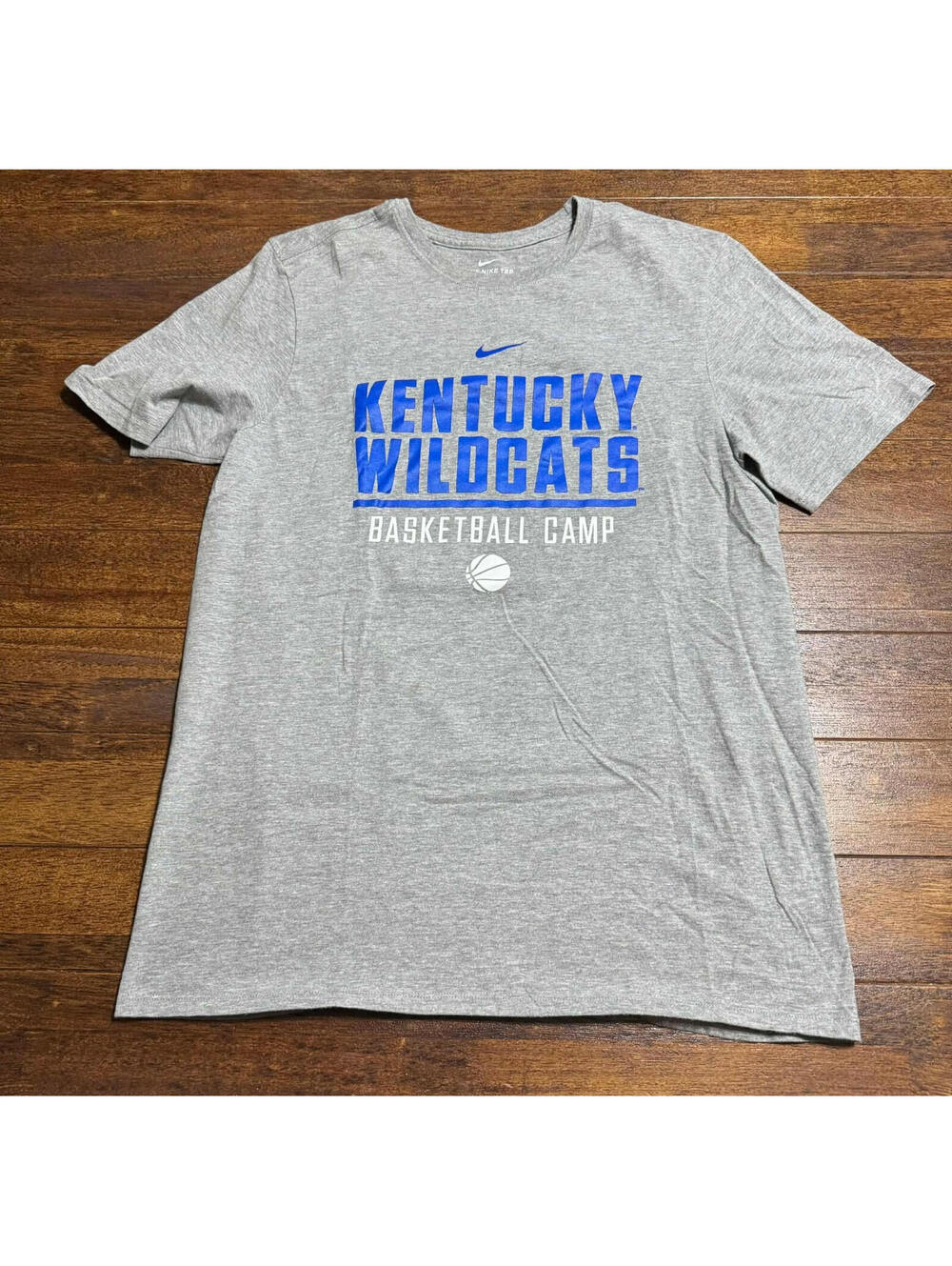 Nike University Of Kentucky Wildcats Gray Basketball Camp T shirt Size Large